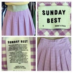 Aritzia Sunday Best Lavender/White Gingham Skirt Size 6 but fits like a Size 4